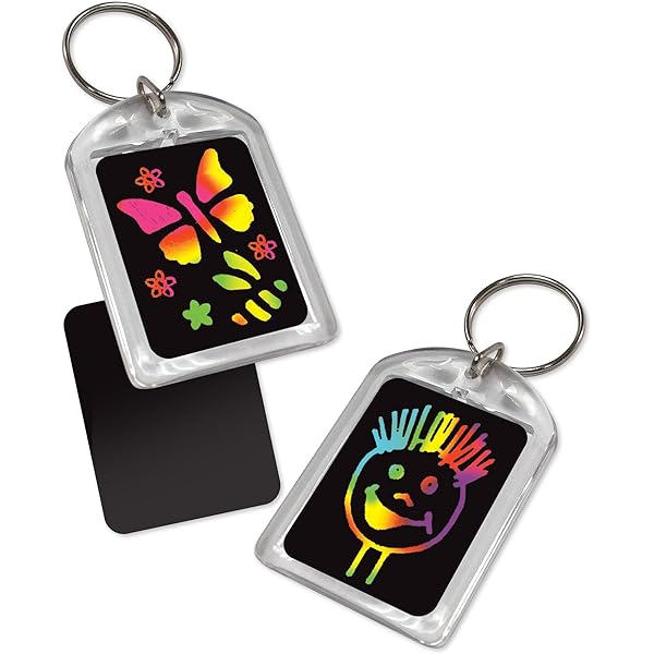 Melissa & Doug Scratch Art Deluxe Party Pack - 48 Craft Projects With Stickers, Keychains & Bookmarks