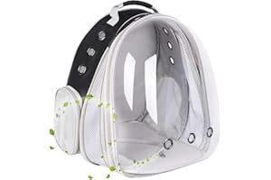HALINFER Front Expandable Large Cat Backpack Carrier, Fit up to 20 lbs, Space Capsule Bubble Window Pet Carrier Backpack for Large Fat Cat and Small Puppy