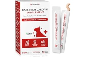 VIVAELIXIR High Calorie Nutrition Paste for Cats – 12g x 30 Bars- Provides Weight gain and Appetite Support for picky or underweight Cats - Contains Taurine, DHA Colostrum - Promotes Vitality and Healthy Growth