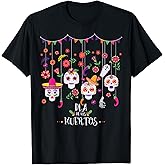 Vibrant Sugar Calavera Skulls Day of Dead Dia De Los Muertos T-Shirt