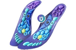 IHUINIYA Acupressure Insoles for Men and Women - Orthopedic Acupoint Massage Insoles with Magnetic Technology, Shock Absorption, Non-Slip, Feet and Arch Support (Blue, M(Men 7.5-9/Women 8.5-10))