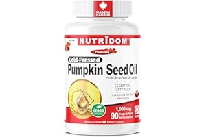 Nutridom Pumpkin Seed Oil Capsules 1000 mg, 90 Veggie Softgels, Cold-Pressed, Essential Fatty Acids, Linoleic & Oleic Acid, V