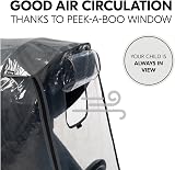 hauck Universal Pushchair Rain Cover Transparent XL Zipper Door Reflective view 3