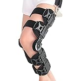ROM Knee Brace with Shoulder Strap - Hinged Post OP Knee Brace Immobilizer Leg Braces Orthopedic Patella Knee Support Orthosis for ACL, PCL, MCL Injury, Meniscus Tear, Adjustable for Left and Right Leg