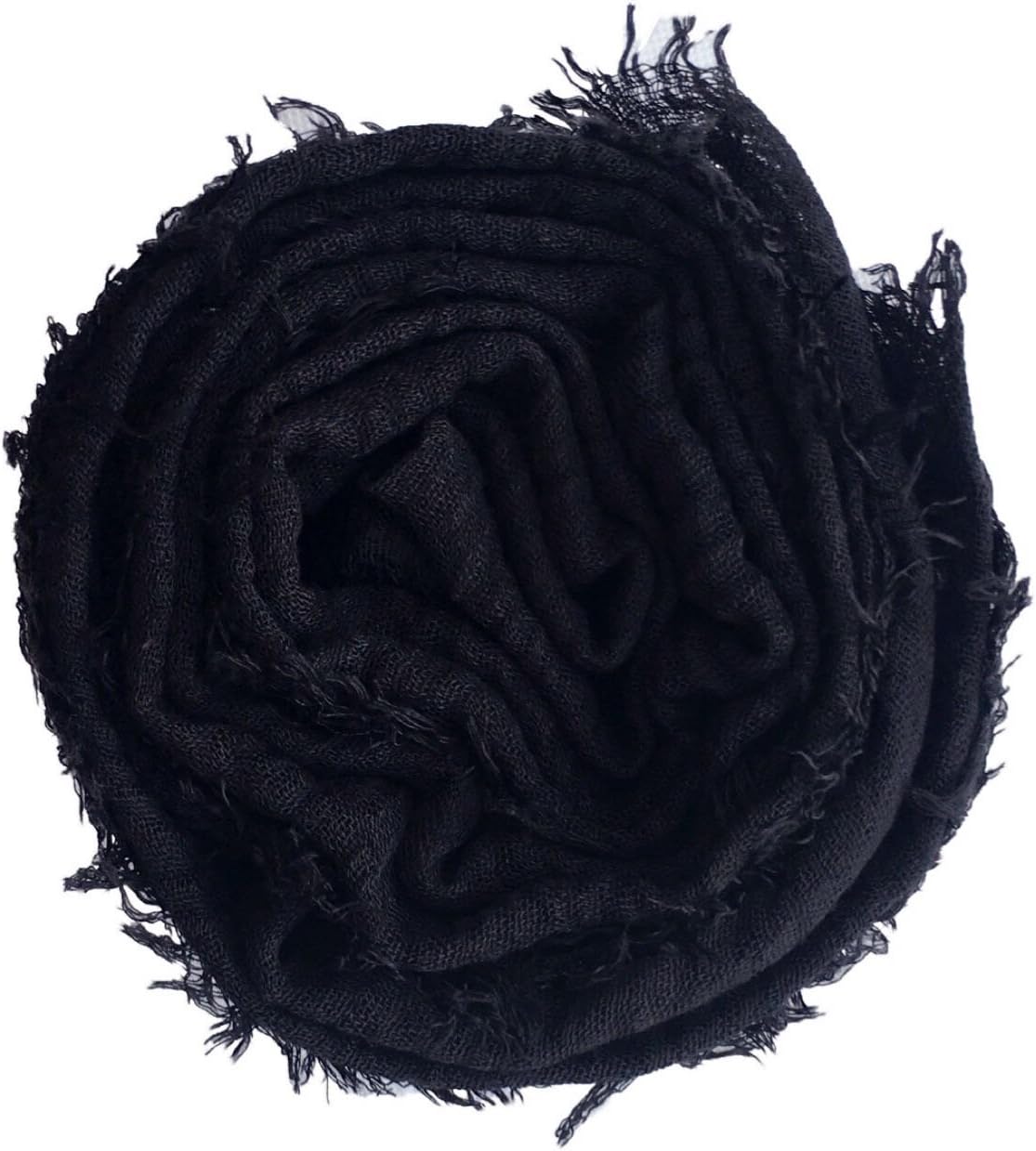Crimp Frayed Edges Maxi Scarves Hijab cotton mix Evening Shawl Wrap Women Scarf
