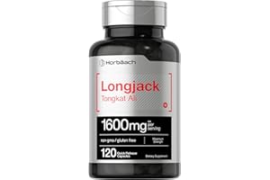 Horbäach - Longjack Tongkat Ali 1600 mg | 120 Capsules | Longifolia Root Extract Powder | Maximum Strength Formula | Non-GMO,