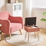 YMYNY Velvet Storage Ottoman Pink 40x29.5x48CM with Removable Cover view 4