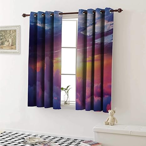 Amazon Com Flyerer Landscape Customized Curtains Sunset Scene