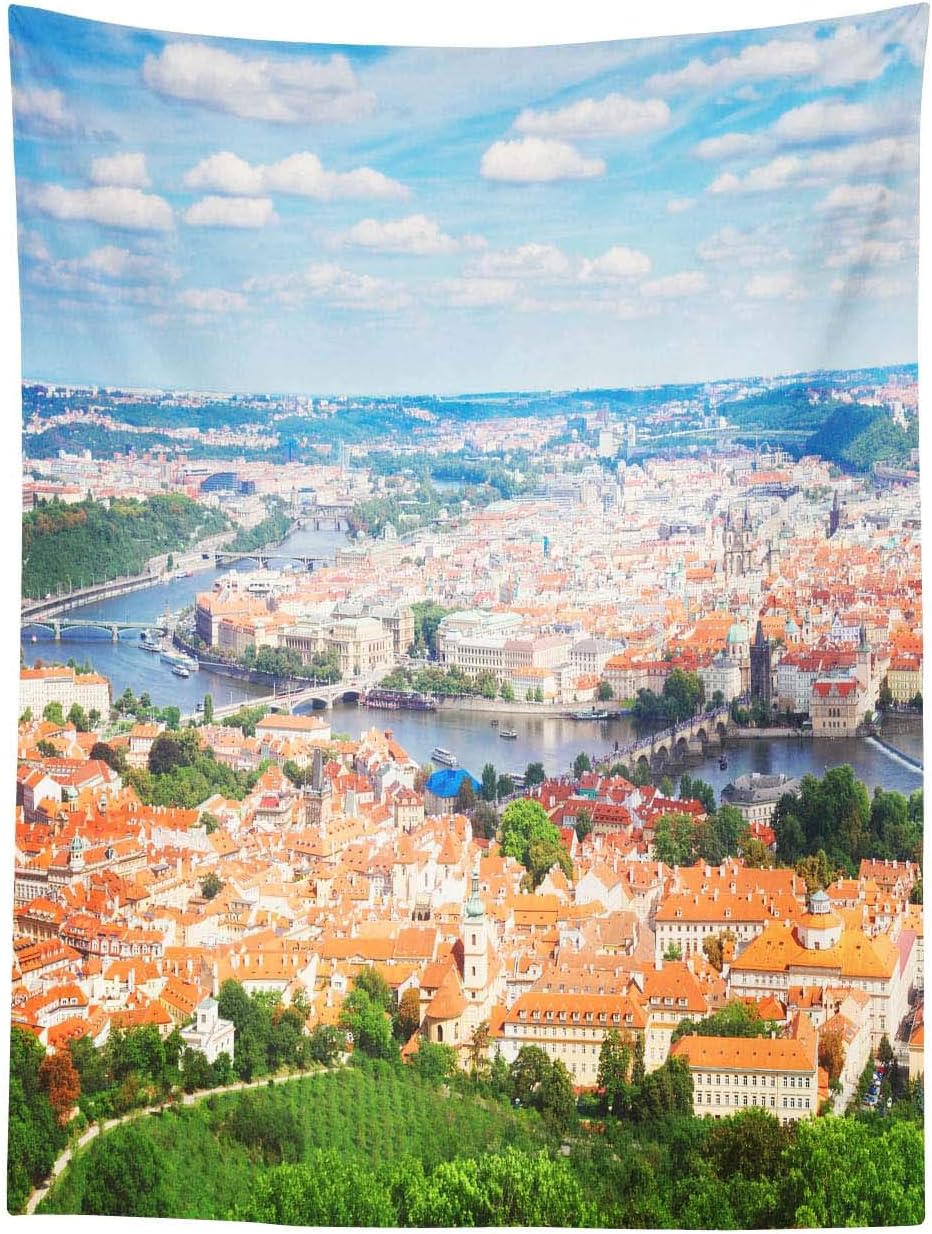 Timingila Multicolor Tourist Dubrovnik City Croatia City House Decor Wall Hanging Kids Room Tapestry Wall Art-54 x 44 Inches