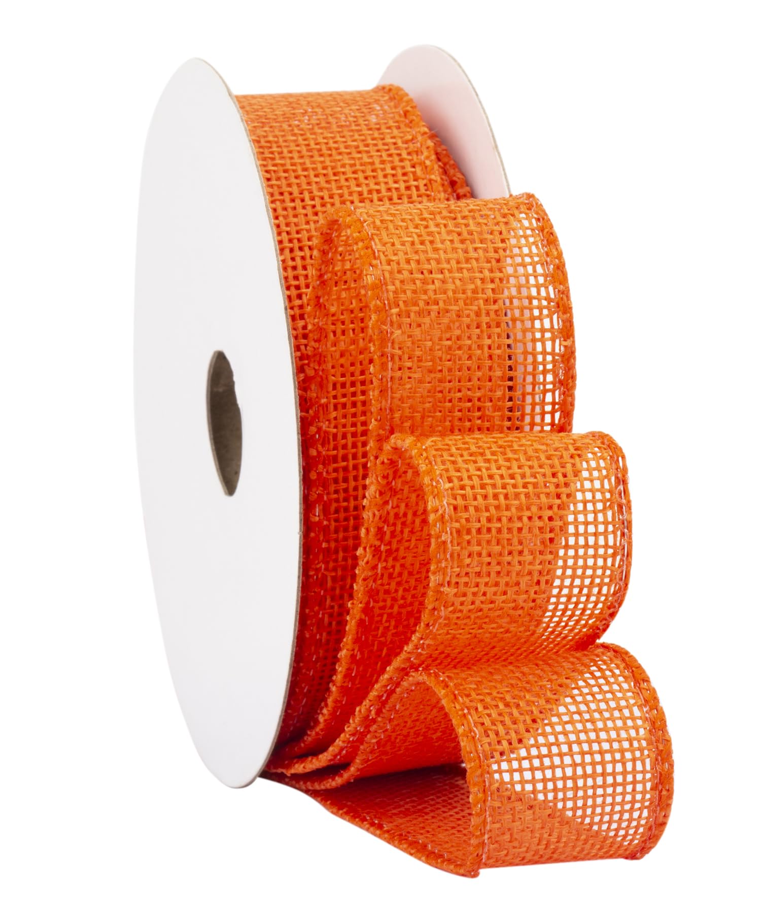 Fondersy 9-Meter Orange Burlap Ribbon Wired Burlap Ribbon - 25mm Width for Gift Wrapping, Floral Arrangements, Wreath Making, and Christmas Decor