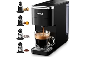 KIDISLE 20 Bar Espresso Machine, Compatible with Nespresso Original & Dolce Gusto Capsules, Ground Coffee & ESE Pods, 47.3oz Tank, One-Touch Boil, Smart Controls, Drip Tray & Storage