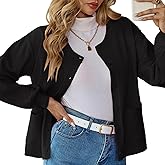 HOTIAN Womens Cardigan Sweater Knit Button Down Crew Neck Long Sleeve Tops Fall Winter
