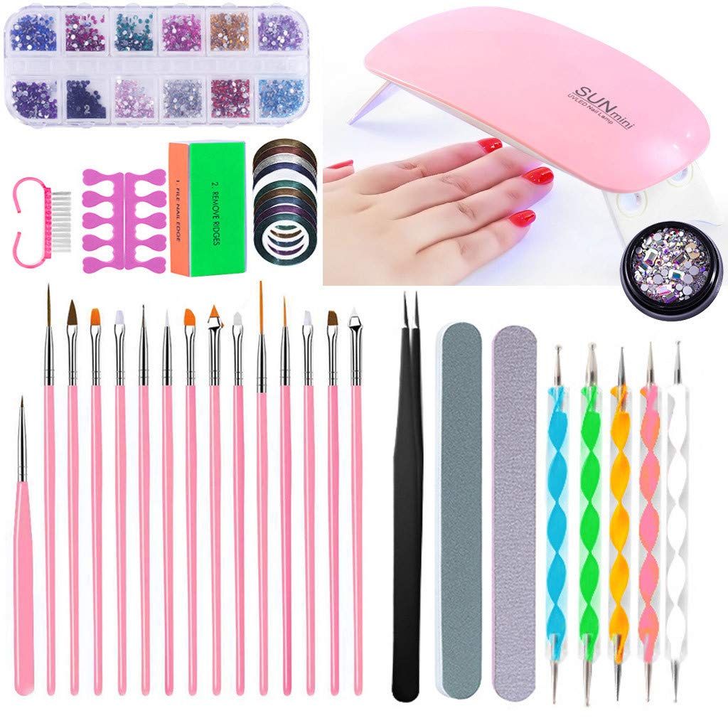 Practical Portable UV Lamp LED Dry Nail Kit Nail Art Manicure Set Acrylic Nail Nail Art,Clearance Sales