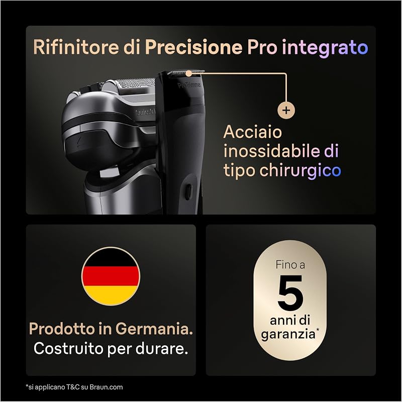 Serie 9 Pro+ Rasoio Elettrico Barba, 9617psi Argento