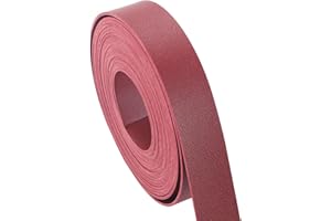 CDY Double Sided Leather Strap 1 Inch Wide 200 Inches Long Leather Strip for DIY Craft Projects, Leather Straps Very Suitable for Traction Ropes, Bag Straps (Red)