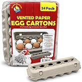 Vented Paper Pulp Egg Cartons Holds 1 Dozen Chicken Eggs (24 Pack)