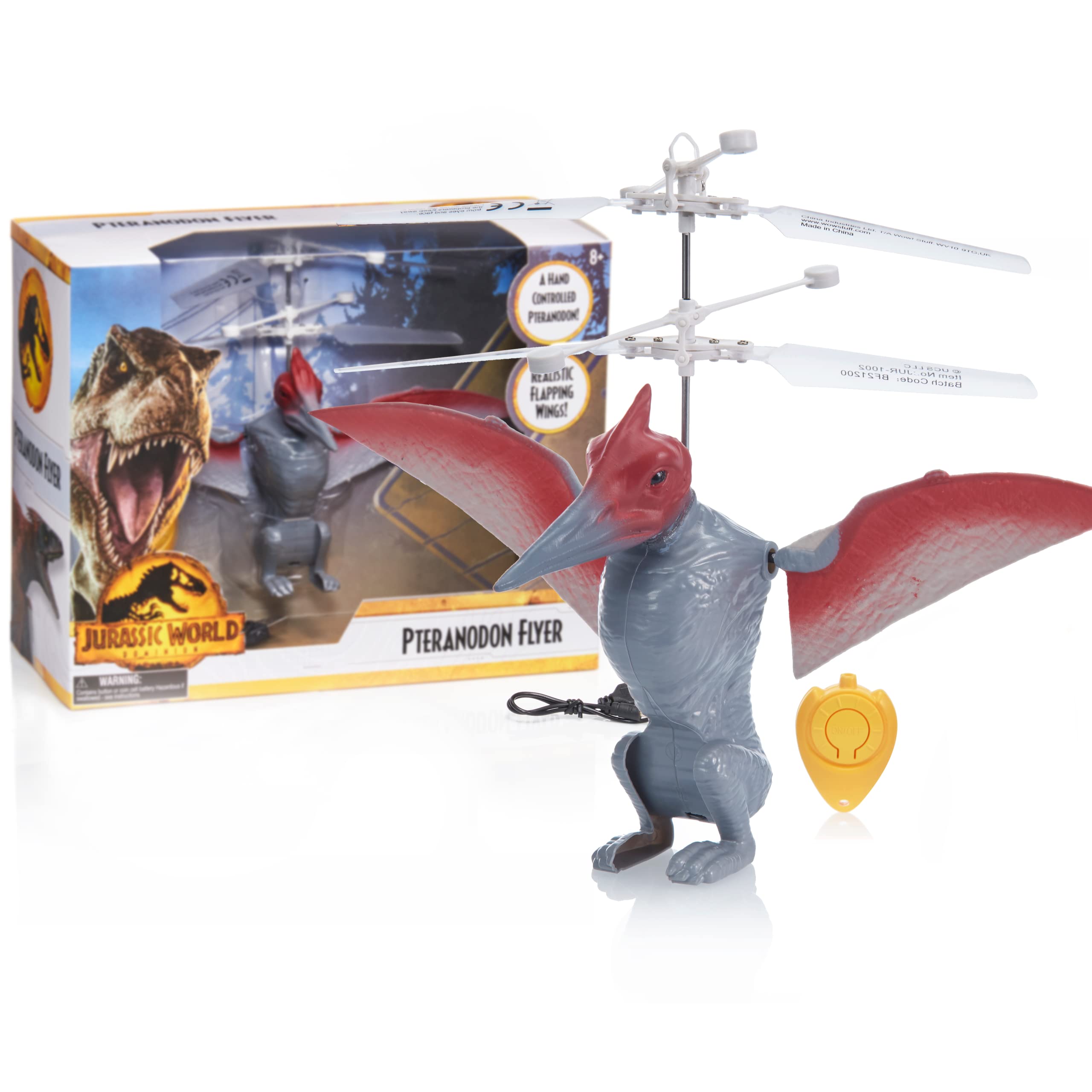 WOW! STUFF Jurassic World Dominion Pteranodon Dinosaur Flyer | Remote Controlled Flying Dinosaur | Official Jurassic Dominion Merchandise, Gifts and Collectables, Multicoloured