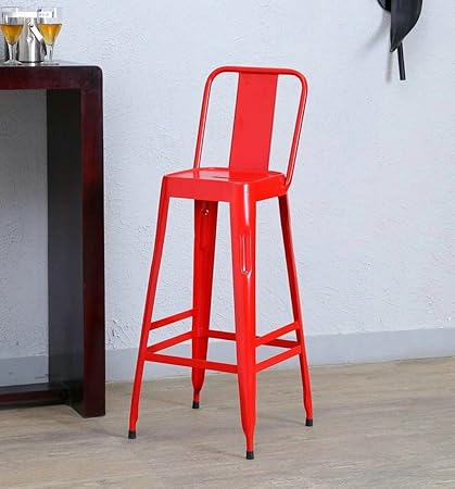 Rajtai Shree Metal Kitchen Restaurant/Bar/Cafe/Garden Chair (Red Glossy)