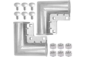 Aginkgo 2 Packs 1-3/8 x 1-3/8 Inch Chain Link Fence Gate Corners Aluminum Door Corner Hook for Flower Net Door Pillar Horizontal Bar Column Connection Chain Door Elbow Connector 90 Degree Angle Design