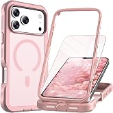 Ratcase Magnetic for iPhone 18 Pro Case/iPhone 17 Pro Case Light Pink | With Screen Protector,Compatible with MagSafe,Heavy Duty Protection,2-Layer Durable Shockproof Bumper Phone Case 6.3"