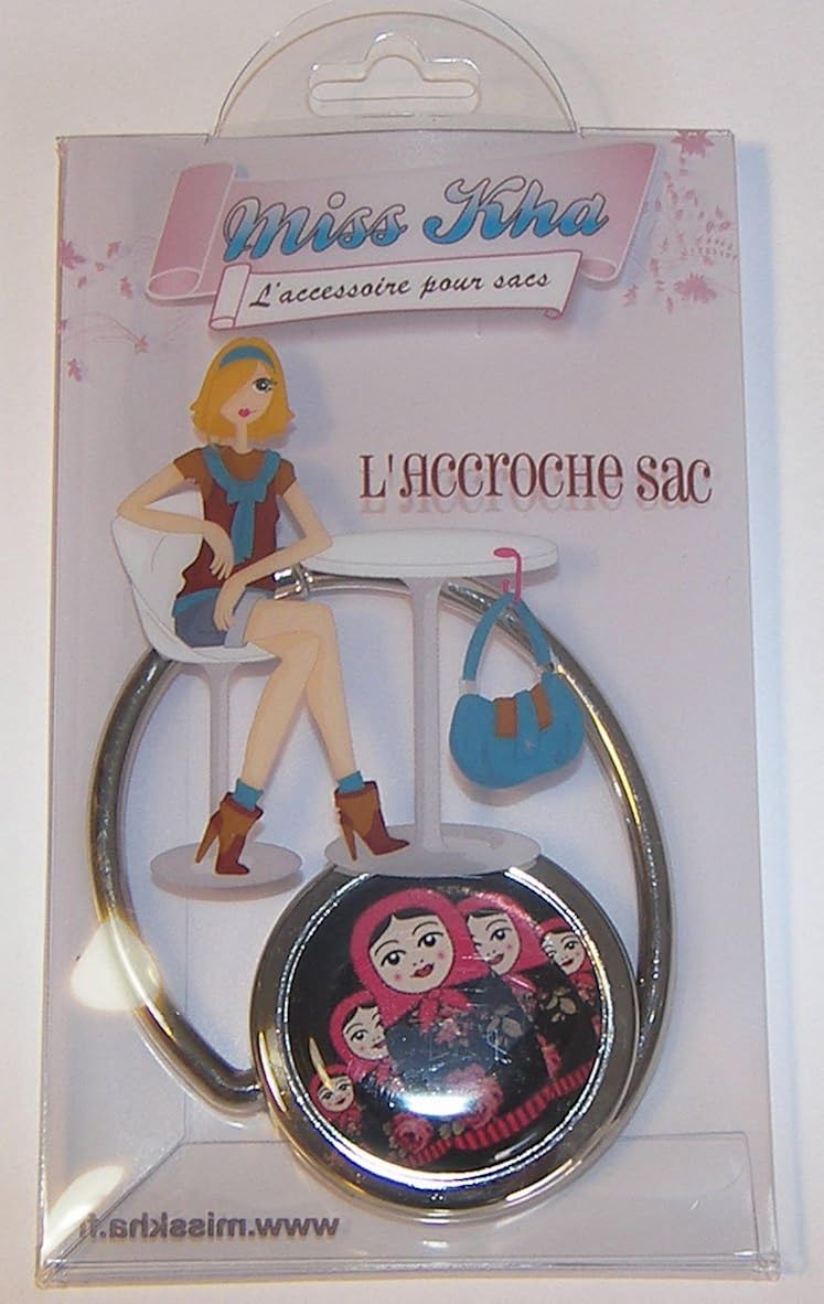 Miss Kha Matryoshka Doll Foldable Purse Hook, Black, Multicolor, TU - Image 5