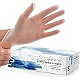 Dre Health Powder Free Disposable Gloves - Clear Vinyl Medical Exam Gloves, 100 Pack, Small