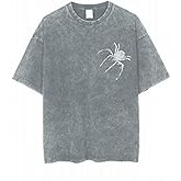 EMMIOL Men's Spider Graphic Grunge T Shirts Crew Neck Loose Fit Tees Solid Streetwear Cotton Tops Vintage Design
