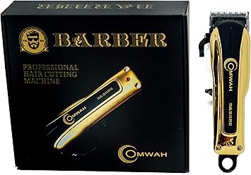 omwah professional high performance cordless barber hair clipper haircut kit with 5 magnetic combs