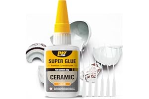 Ceramic Super Glue Liquid, Clear Instant Cyanoacrylate Adhesives for Ceramic Repair Food Safe, All Purpose CA Glue for Shoe P