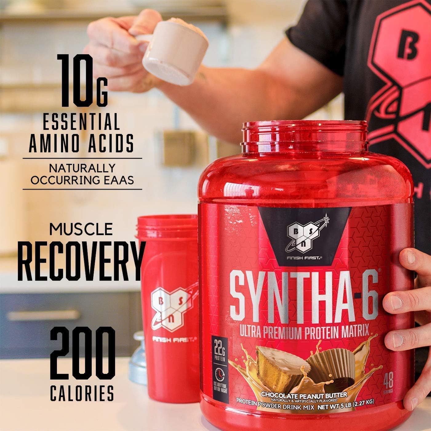 BSN SYNTHA-6 Whey Protein Powder, Micellar Casein, Milk Protein Isolate Powder, Vanilla Ice Cream, 48 Servings (Package May Vary): Health & Personal Care