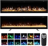 INMOZATA 178cm Electric Fireplace Wall Mounted/Recessed/Freestanding with Remote view 1