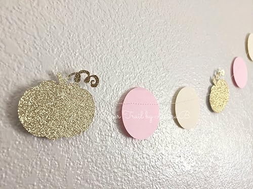 Amazon Com Pumpkin Garland In Pink And Gold Glitter Birthday