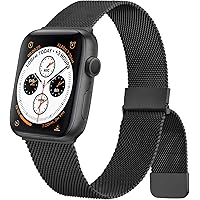 BKPP Metal Band Compatible with Apple Watch 38mm 40mm 41mm 42mm 44mm 45mm, Adjustable Magnetic Stainless Steel Mesh…