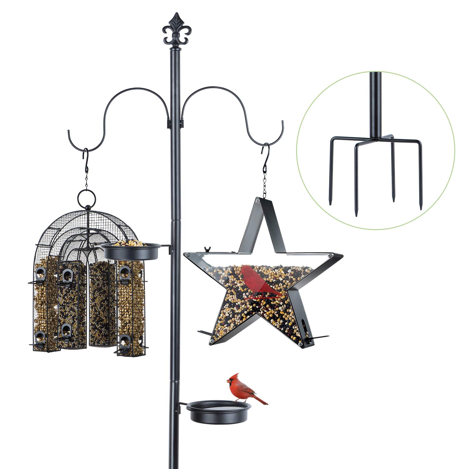 Bolite 18014 Bird Feeding Station Kit Bird Feeder Pole Stand For