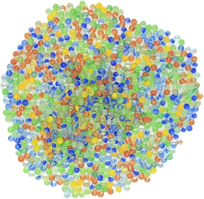 Bulk Marbles 1000 Cats Eyes Marbles, Small 5/8” Glass