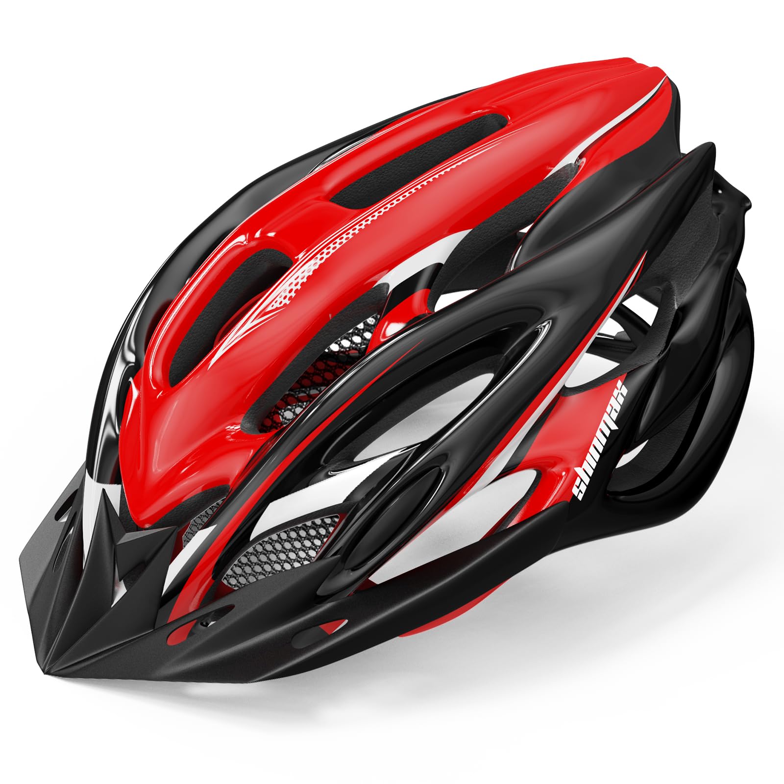 Bike Helmet with LED Light Detachable Visor, Shinmax Adult Bike Helmet Men Women Cycle Helmet Lightweight Adjustable Bicycle helmet for Mountain Road Bike Helmet 57-62CM