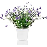 Blafrozzing Babys Breath Potted Fake Plants with Flowers Faux Plants Indoor for Home Office Bookshelf Table Farmhouse Room Decor (Purple)
