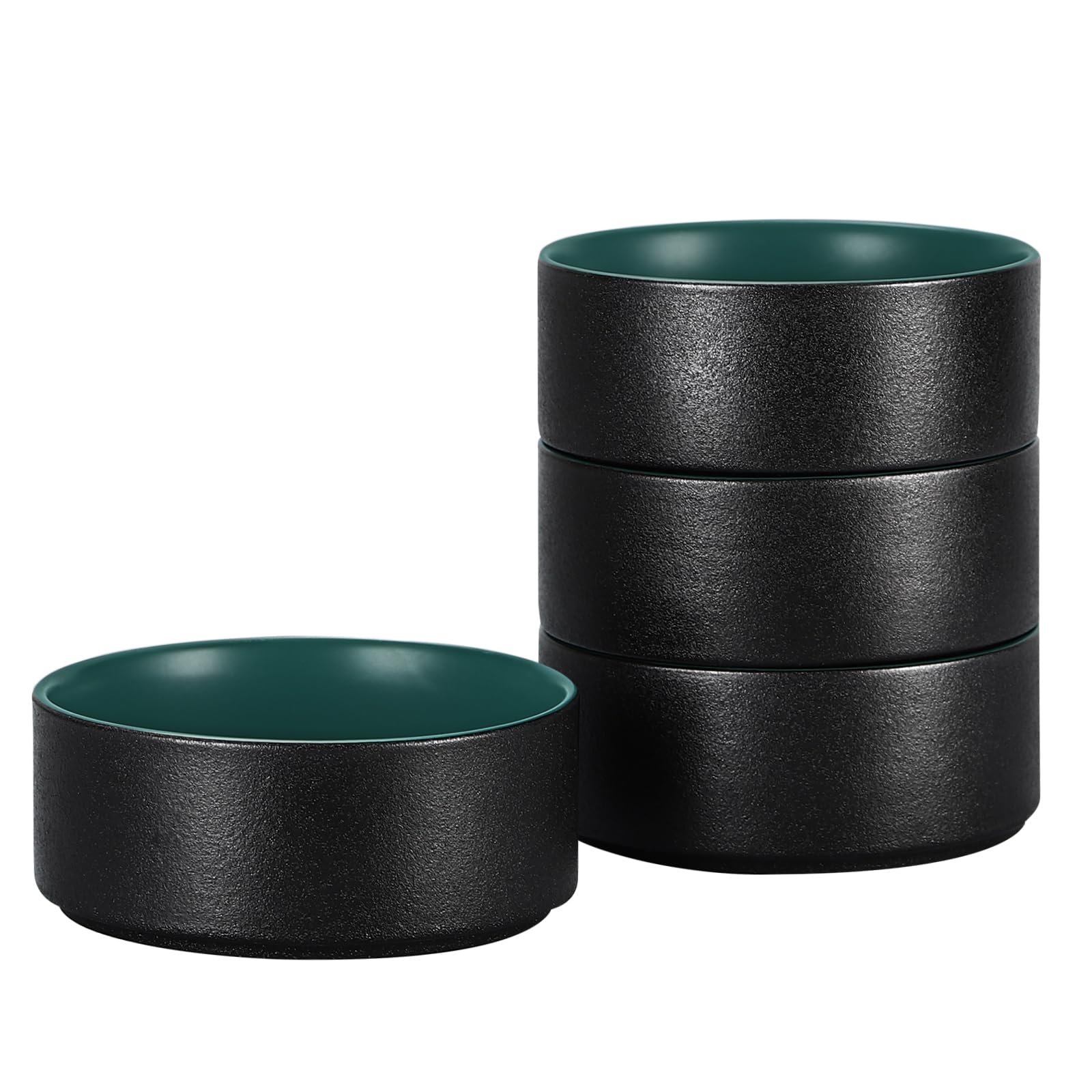View 1 of ** 2 PCS**GZG Ceramic Cereal Bowls Set of 4,6 Inch Stoneware Salad Bowls,Dishwasher and Microwave Safe,Stackable,Scratch Resistant for Oatmeal,Fruit,Salads and Ricel(Dark Green)