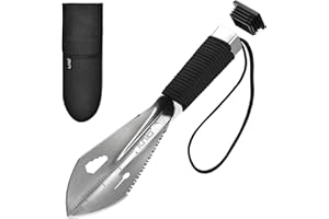 iunio Hiking Trowel, Camping, Backpacking, Portable Shovel, Multitool, Ultralight Camp Tool, with Carrying Pouch, for Gardening, Outdoor, Survival