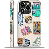 artslion for iPhone 16 Pro Max Case for Women Girl Men Boy, Shockproof Soft Silicone & Hard PC Shell Protective Case for iPhone 16 Pro Max - Sardines Summer Fish Aesthetic