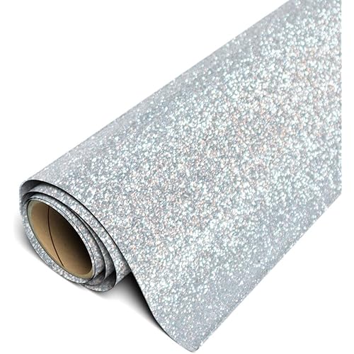 Siser Glitter HTV 12"x3ft Roll (Silver) Iron on Heat Transfer Vinyl
