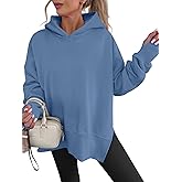 ANRABESS Womens Oversized Hoodies Long Sleeve Fleece Side Slit Hooded Sweatshirts Pullover 2026 Fall Outfits Y2K Clothes