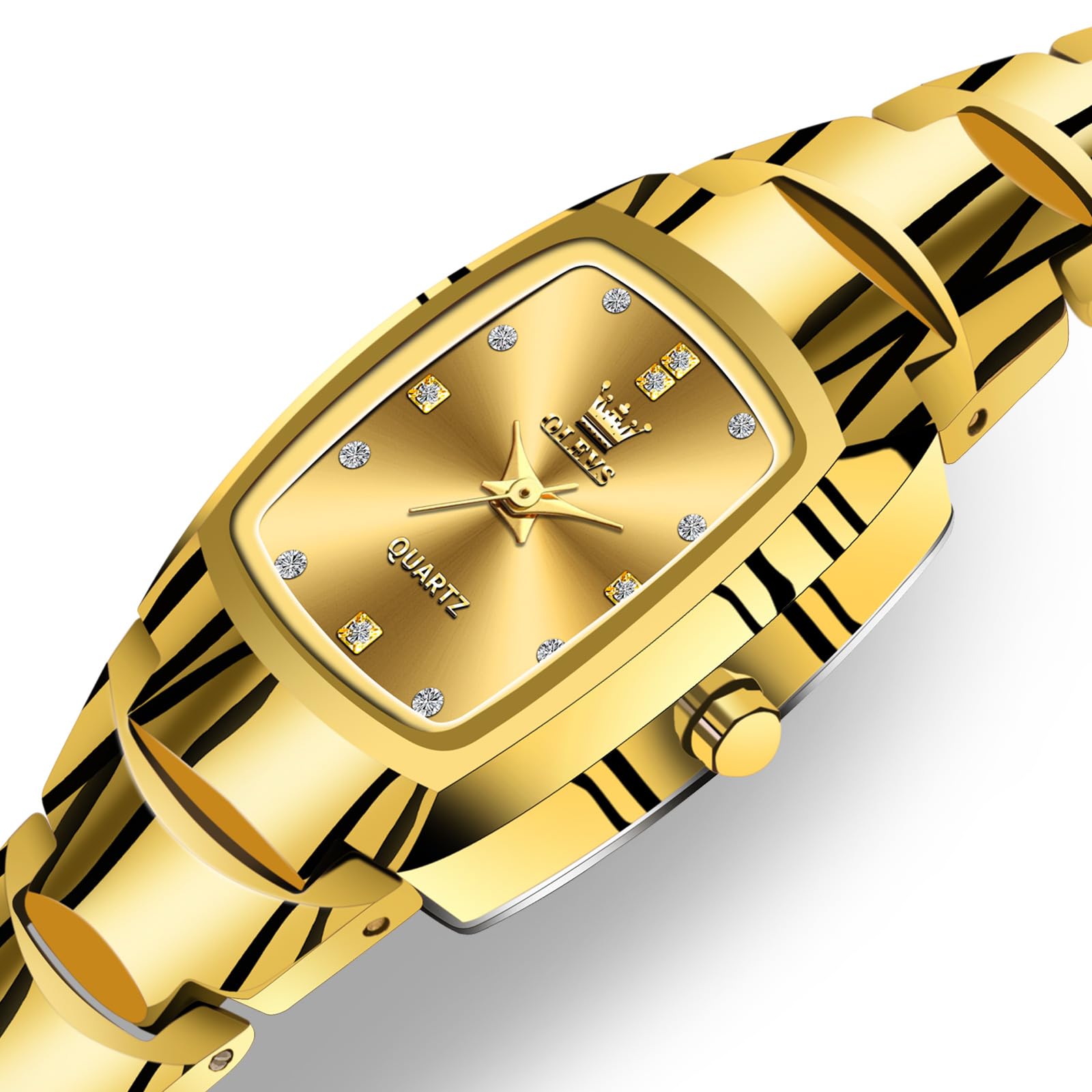OLEVS Watches for Women Small Square Face Ladies Watches Waterproof Tungsten Steel Dainty Dress Rectangle Female Womens Wrist Watches for Small Wrists Gold/Silver/Black/Rose Gold
