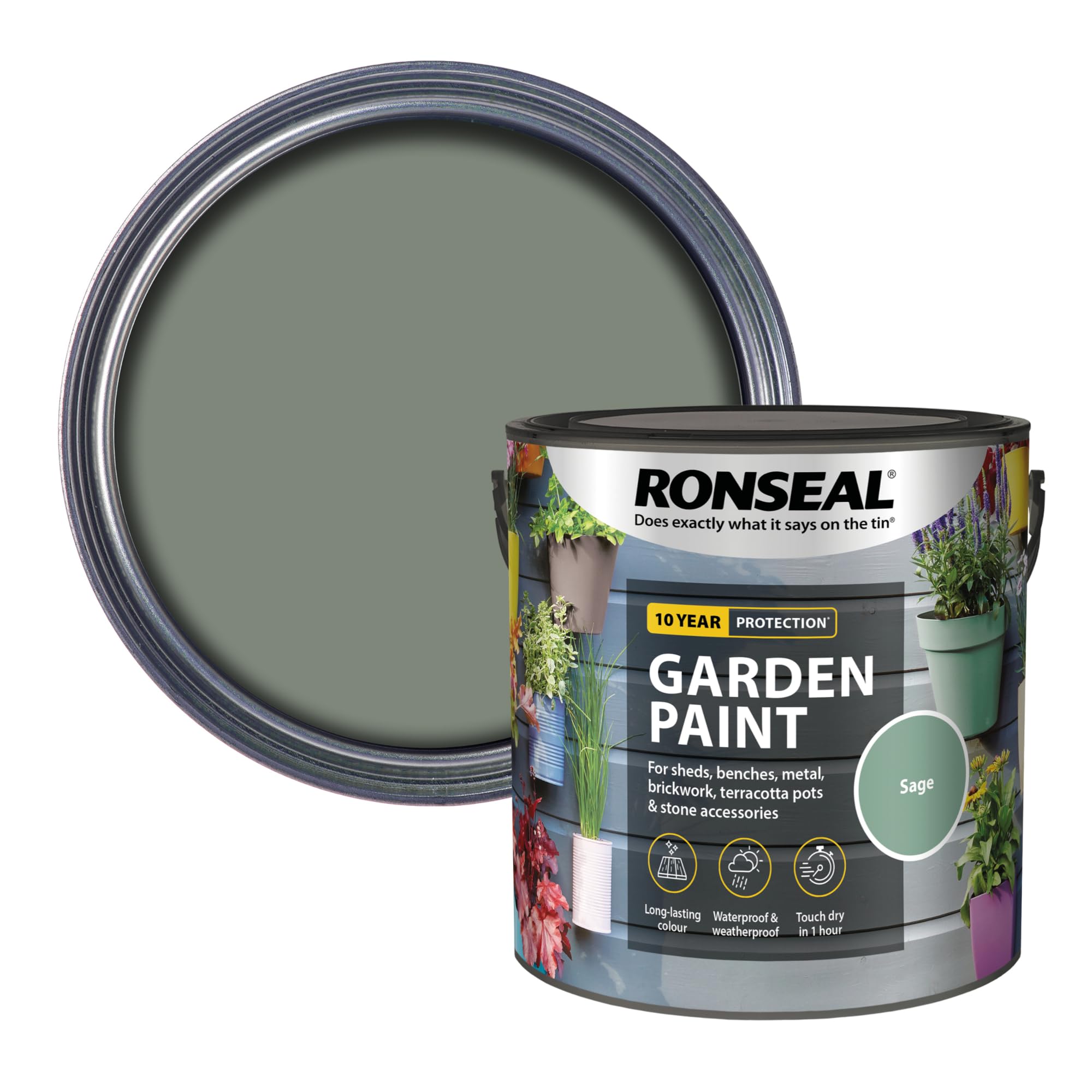 RONSEAL RSLGPSA25L GPSA25L Garden Paint Sage 2.5 Litre