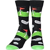 Crazy Socks Golf Fun Print Novelty Crew Socks for Men