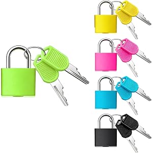 5Pcs Mini Suitcase Locks with 2 Keys - 23mm, Multicolor Metal Padlock, Plastic-Covered Luggage Locks for Suitcase, Boxes, Bac
