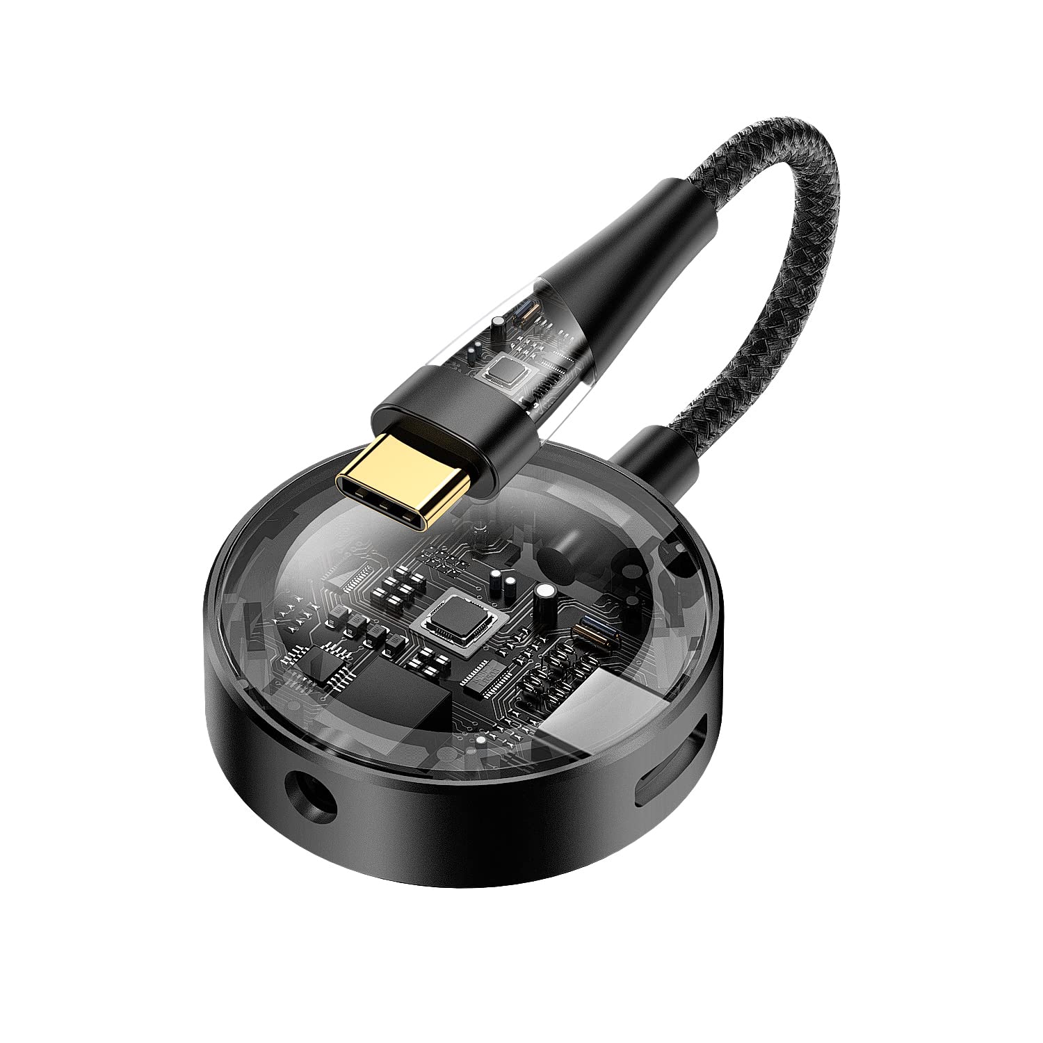 Photo 1 of LOKUKA USB C to 3.5mm Headphone and Charger Adapter, 2-in-1 Hub USB Type C to TRRS 3.5mm AUX/Mic and PD 3.0 60W Fast Charging Splitter, Top Series Visualized Hi-Res DAC Chip Docking Station - Black