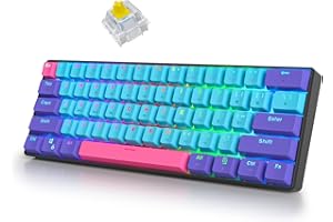 surmen 60% Wireless Gaming Keyboard 60 Percent RGB Backlit Hot-Swappable GT61 Mini Mechanical Keyboard Bluetooth Programmable