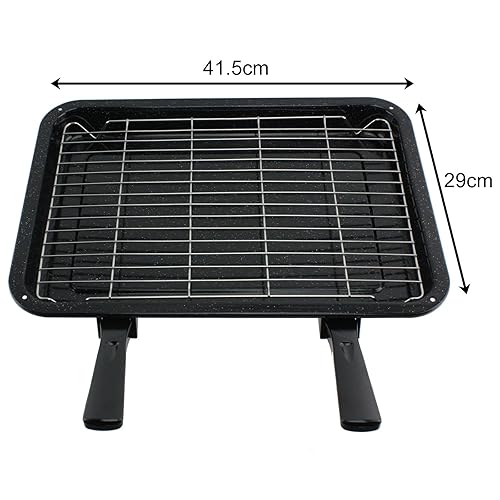 SPARES2GO Extra Large Grill Pan, Rack & Dual Detachable Handles for