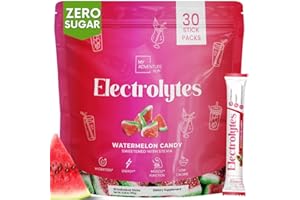 MY ADVENTURE TO FIT Zero Sugar - Watermelon Candy Electrolytes Powder Packets - Refreshing Hydration - Caffeine Free Energy - All Natural Ingredients - Vegan, Keto, Paleo - Sugar Free Electrolytes - 30 Hydration Packets